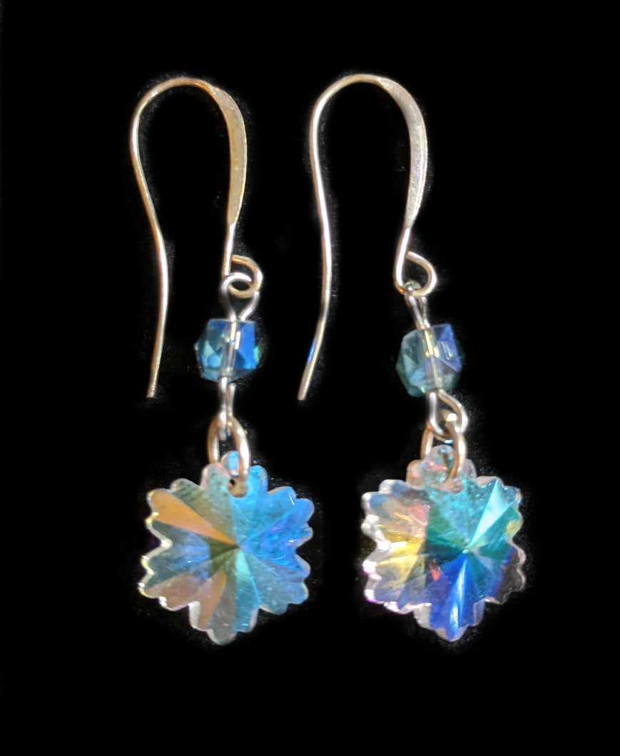 Crystal Snowflake Earrings # 1 - Sunroot Studio