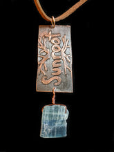 copper tree & kyanite pendant set