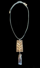 nickel silver tree & kyanite pendant set