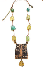 bronze tree & roman glass set