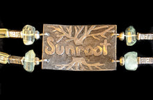 nickel silver tree & fluorite bracelet