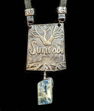 tree & kyanite pendant set