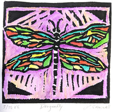 dragonfly lino print