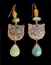 copper cat & cats eye set