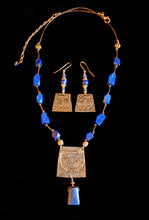 copper cat & lapis set