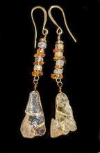 brass & citrine butterfly set