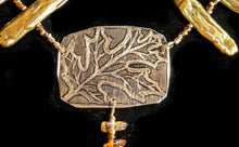 brass oak leaf & pearl set - sunroot studio