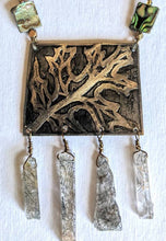 brass oak leaf & quartz set - sunroot studio