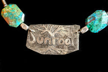 nickel silver leaf & chrysocolla set