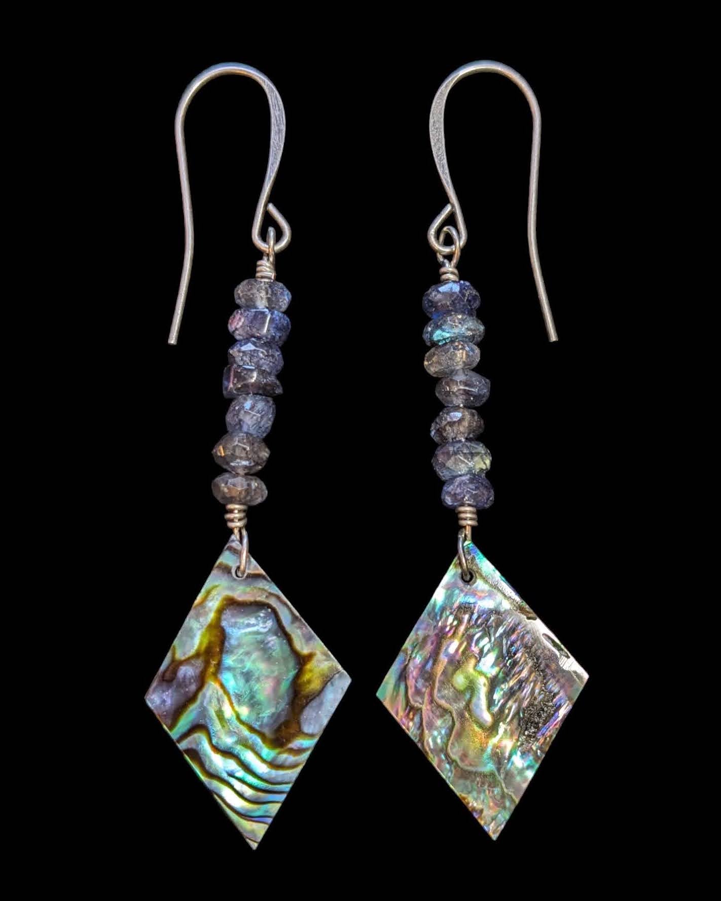 abalone & blue labradorite earrings