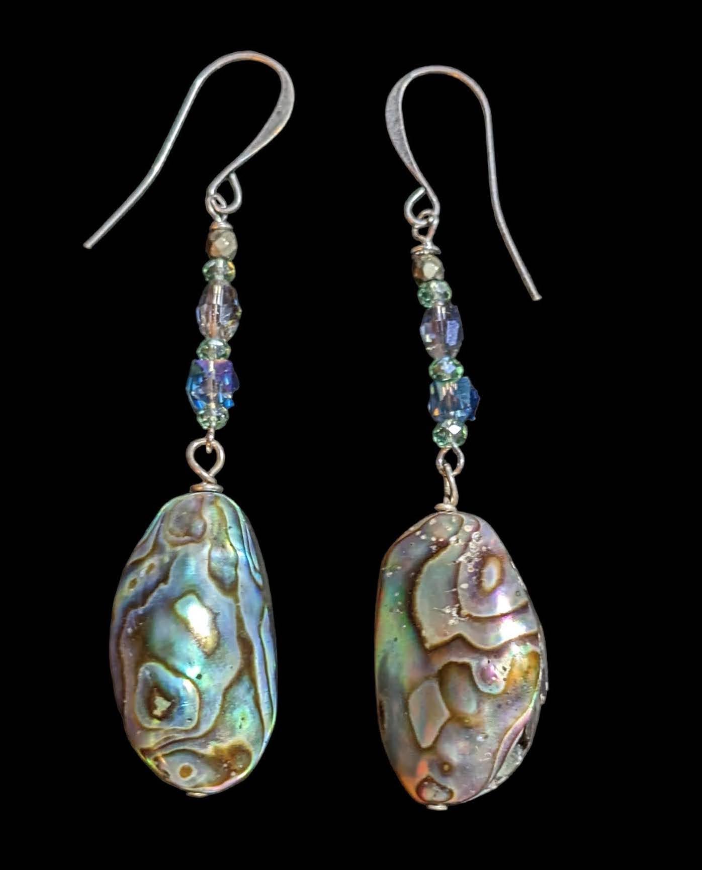 abalone & crystal earrings # 2