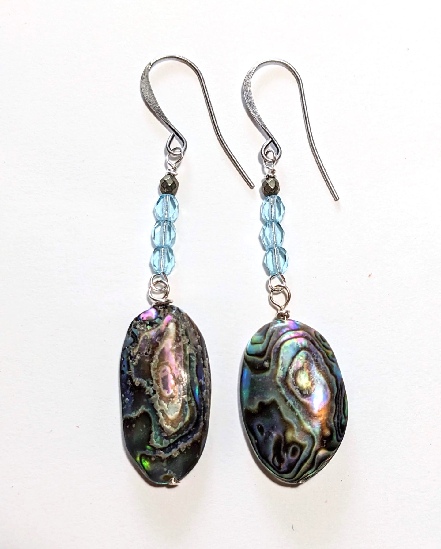 abalone & crystal earrings # 3