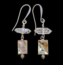 herkimer diamond & abalone tree set