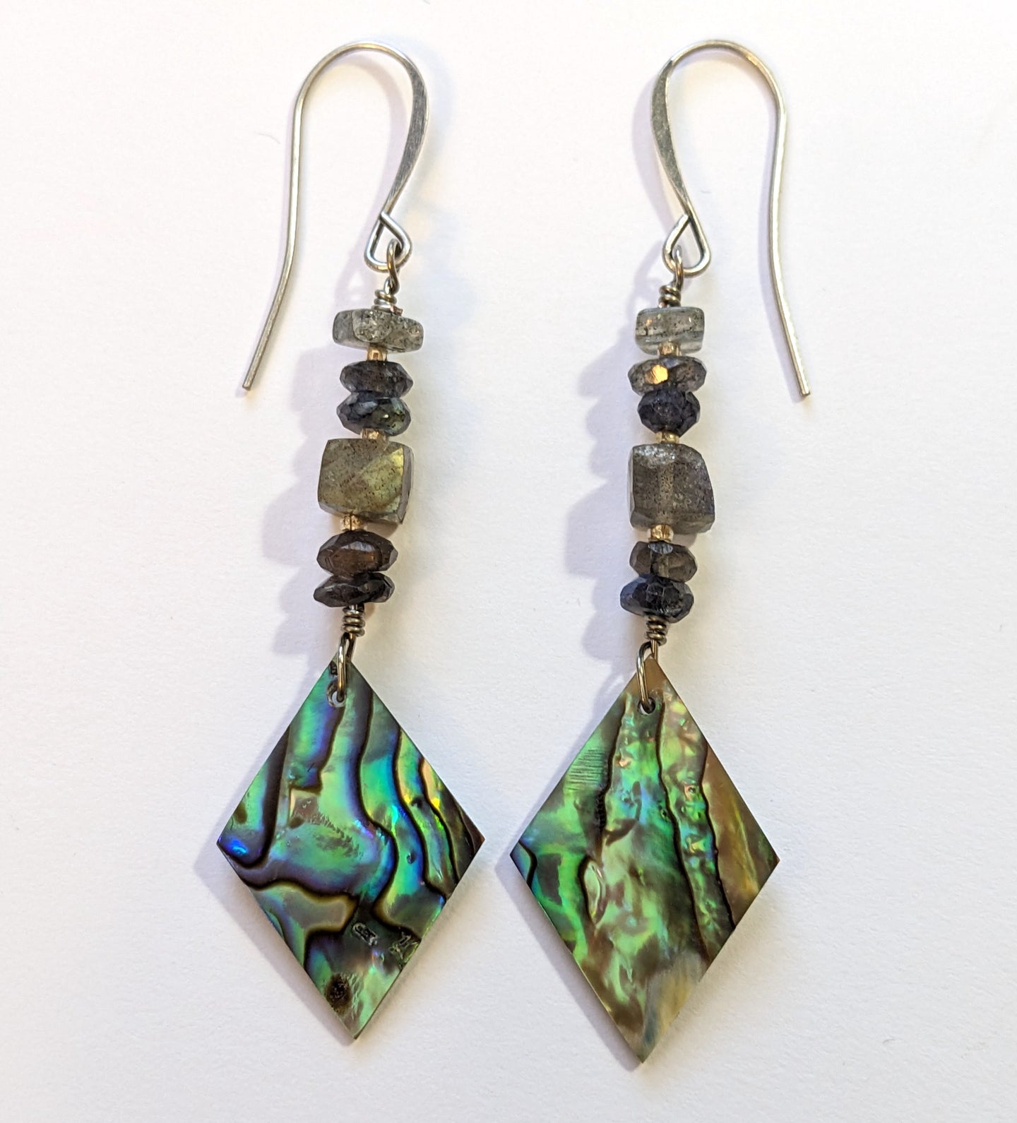 abalone & labradorite earrings