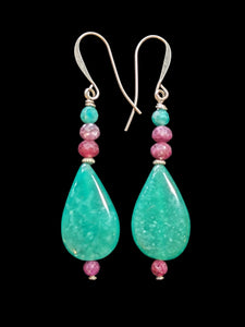 Amazonite & Tourmaline Earrings