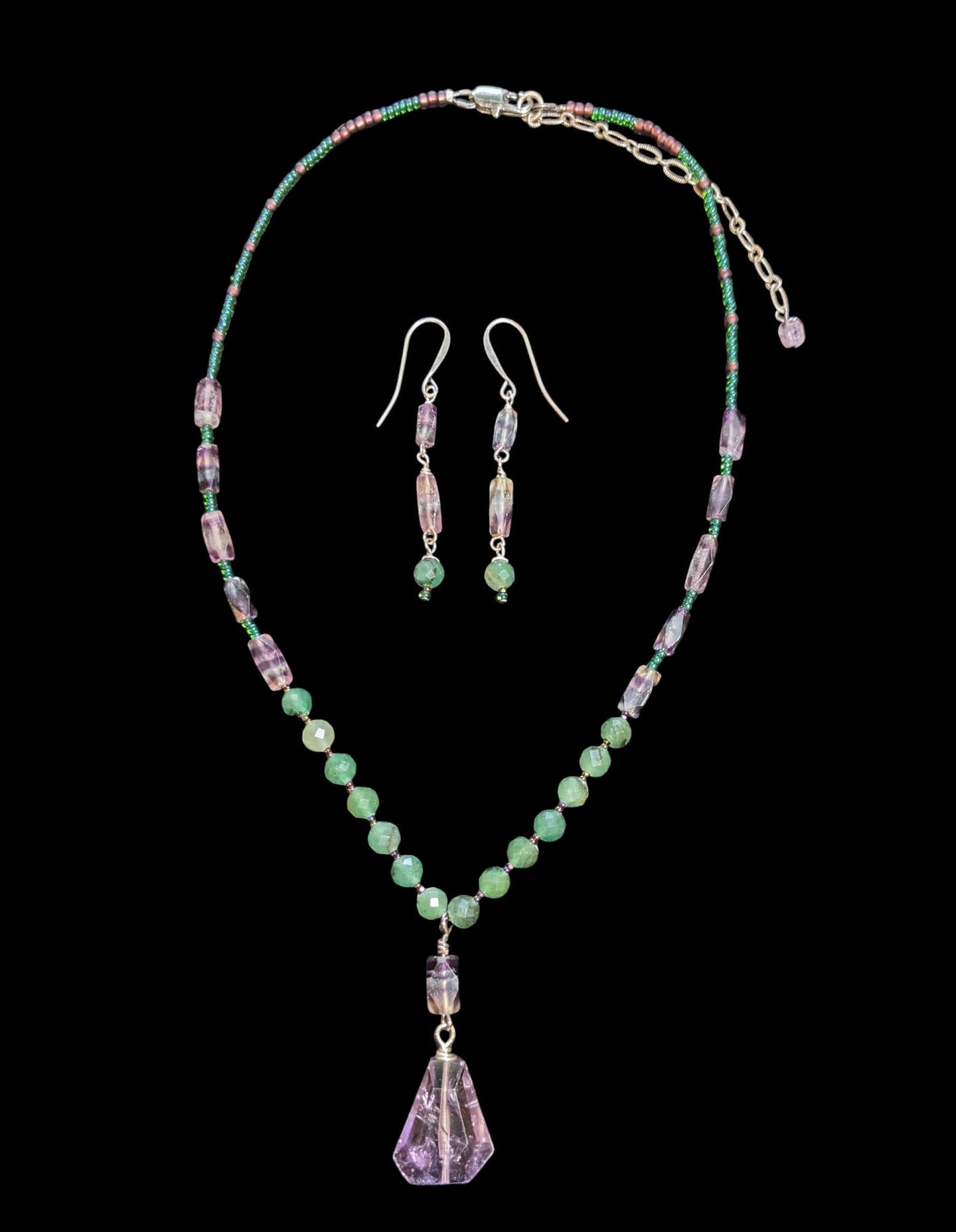 amethyst & fluorite set