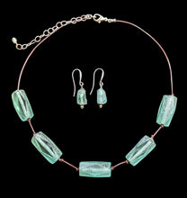 faceted aqua glass set