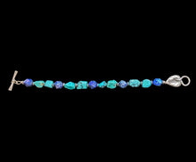 turquoise & azurite leaf bracelet