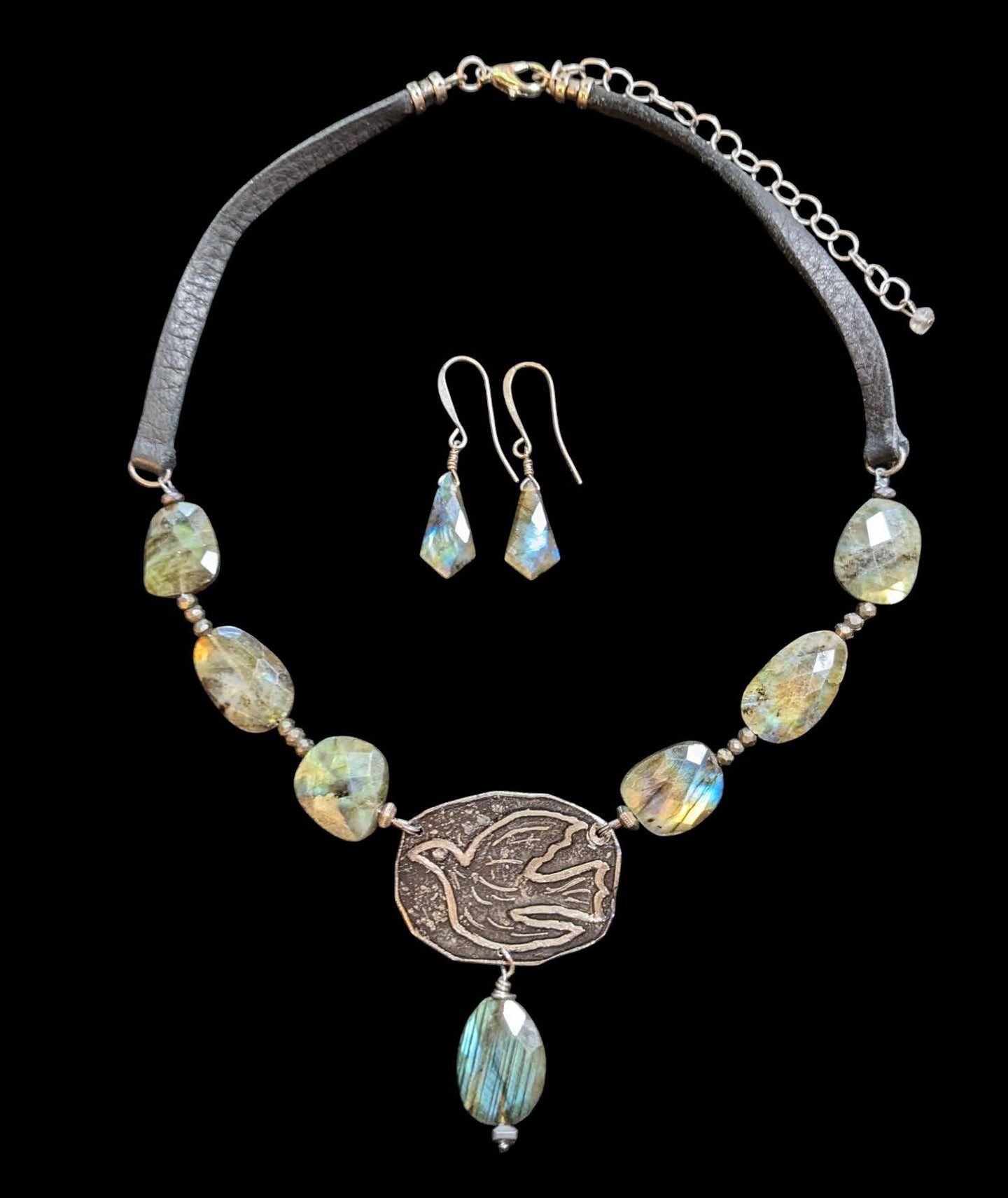 bird & labradorite set