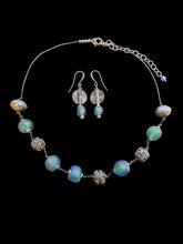 blue - green african glass set