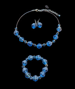 Blue African Glass choker Set