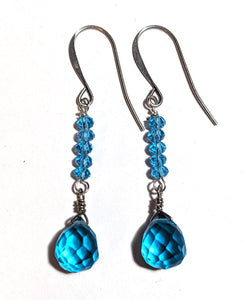 Blue Crystal Drop Earrings