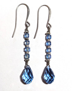 Blue Crystal Drop Earrings