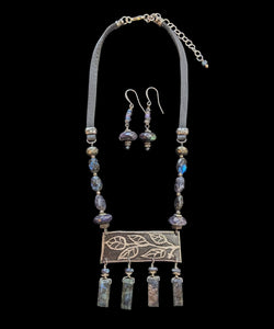 Blue Labradorite Leaf & Vine Set