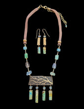 brass branch & mixed stones set