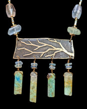 brass branch & mixed stones set