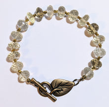 faceted citrine leaf bracelet