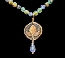 tourmaline & iolite lotus set
