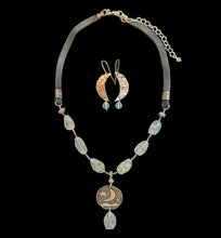 carved aquamarine moon & stars set