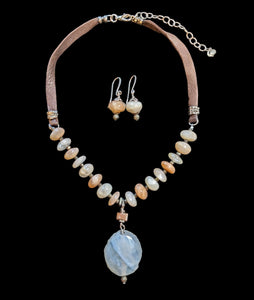 Chalcedony & Peach Moonstone Set