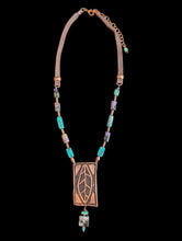 charoite & turquoise copper leaf set
