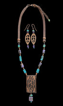 charoite & turquoise copper leaf set