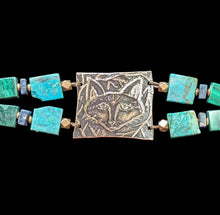 chrysocolla & malachite  fox bracelet