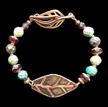 copper leaf & turquoise bracelet