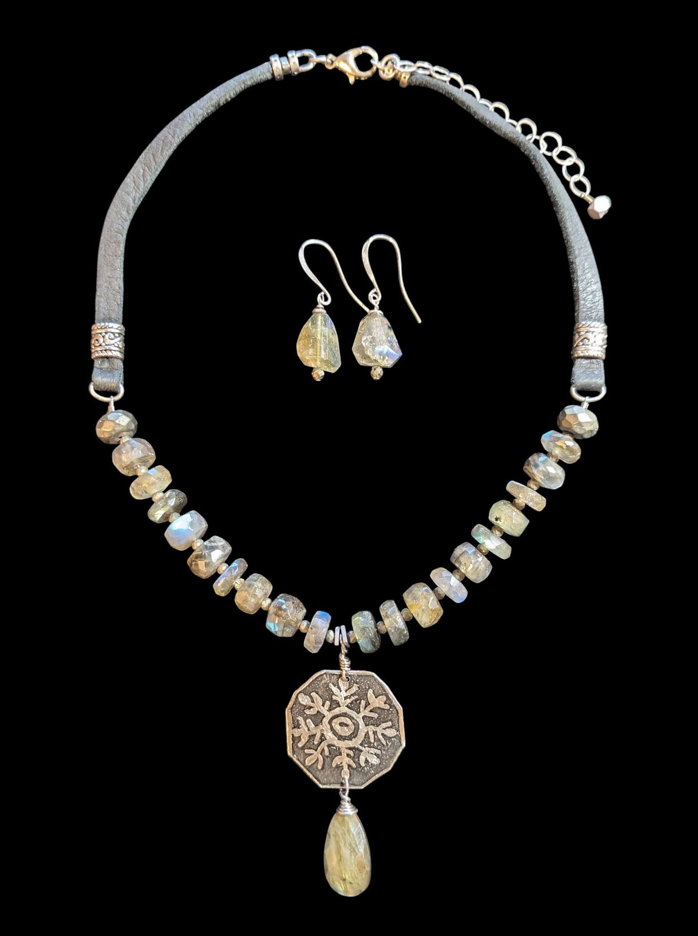 dandelion & labradorite set