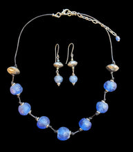 dark blue african & silver set