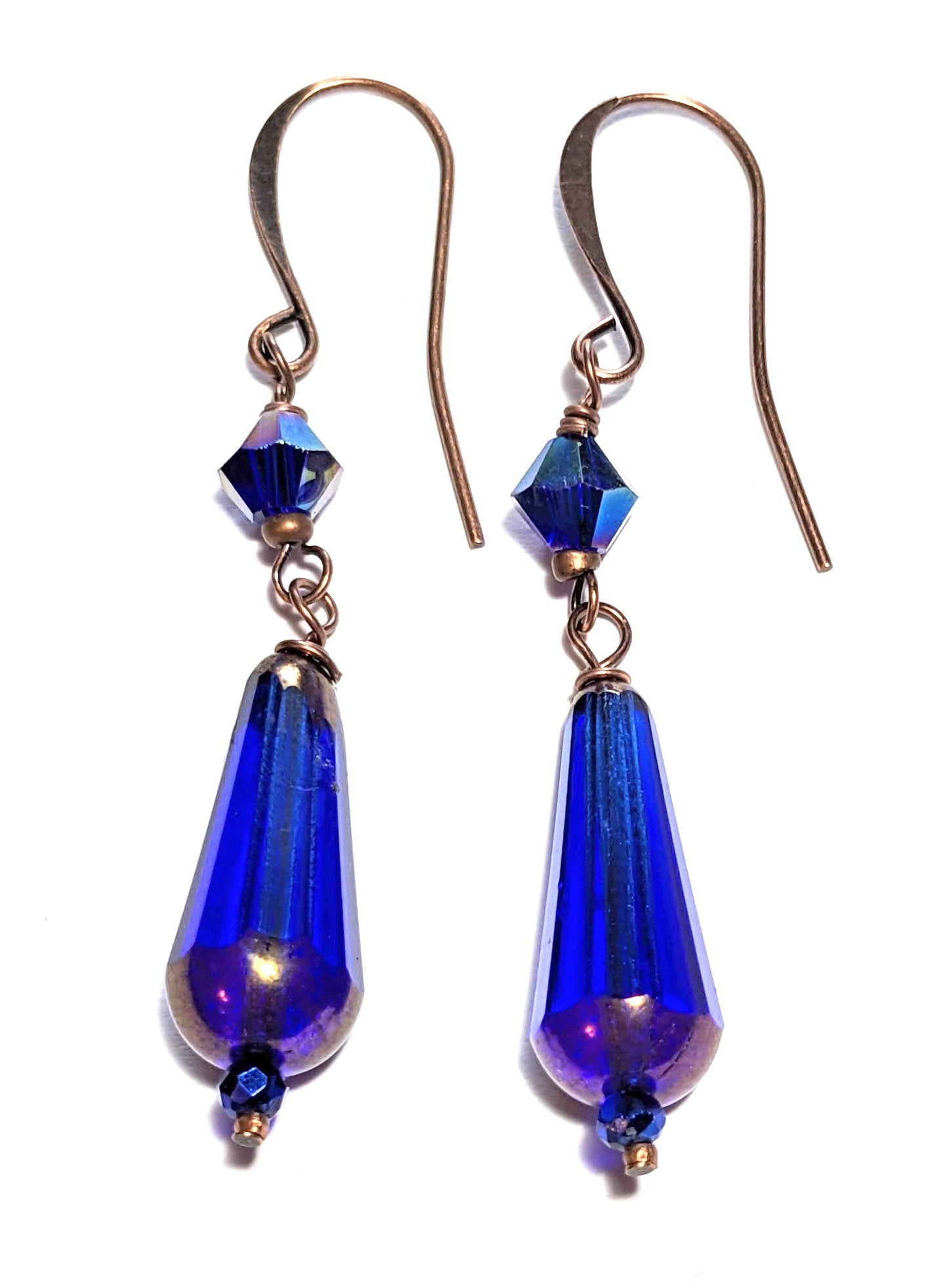 dark blue drop earrings