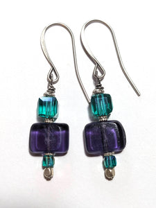 Dark Purple & Teal Earrings