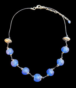Dark Blue African & Silver Set