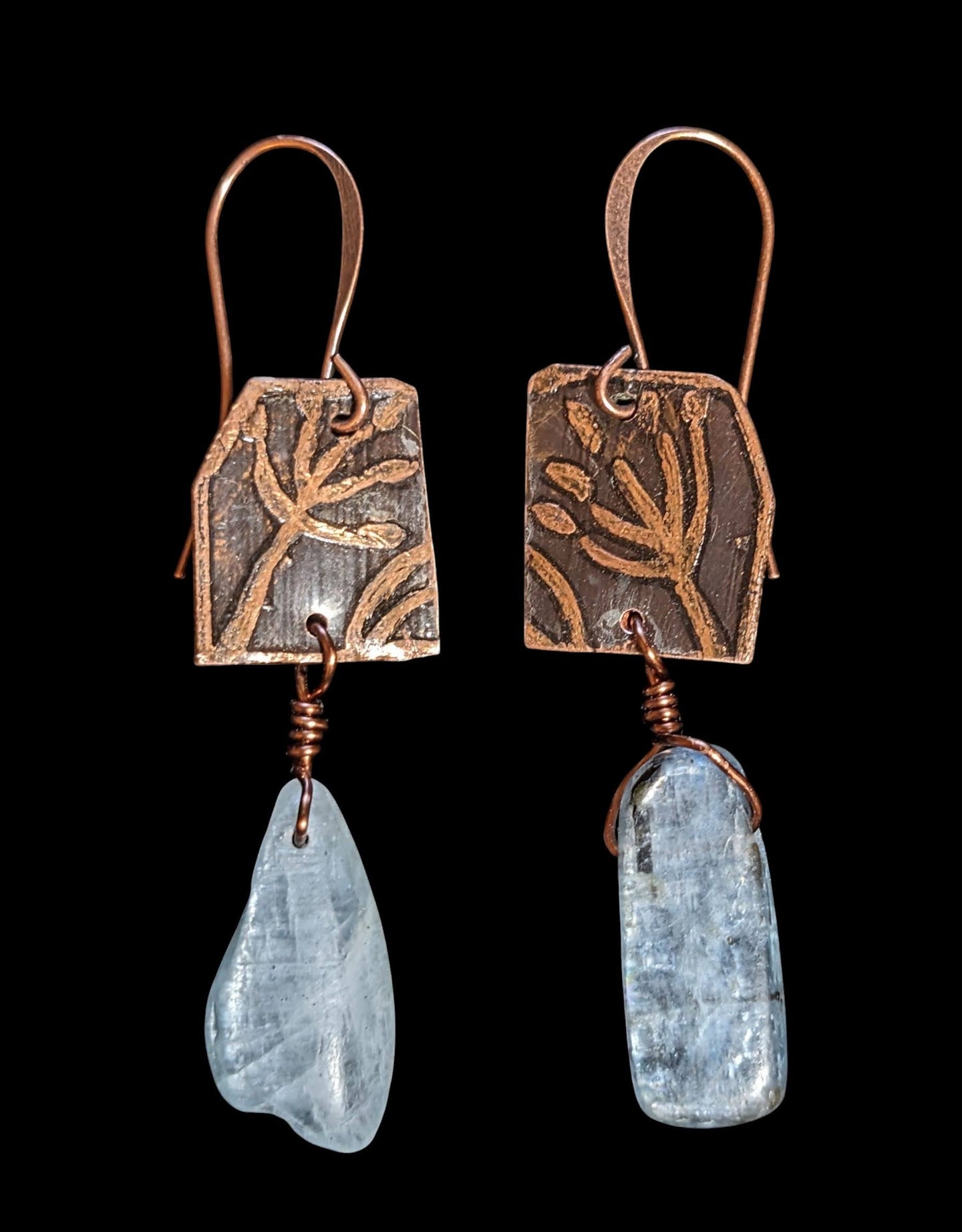 dill flower kyanite earrings