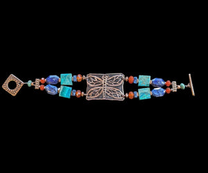 Dragonfly & Mixed Stones Bracelet