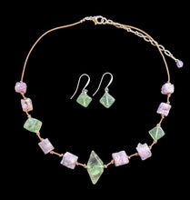 lavender druzy quartz & fluorite set