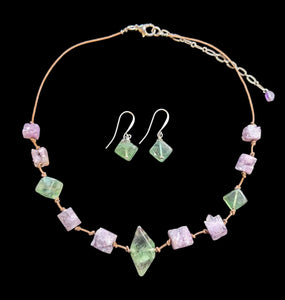 Lavender Druzy Quartz & Fluorite Set