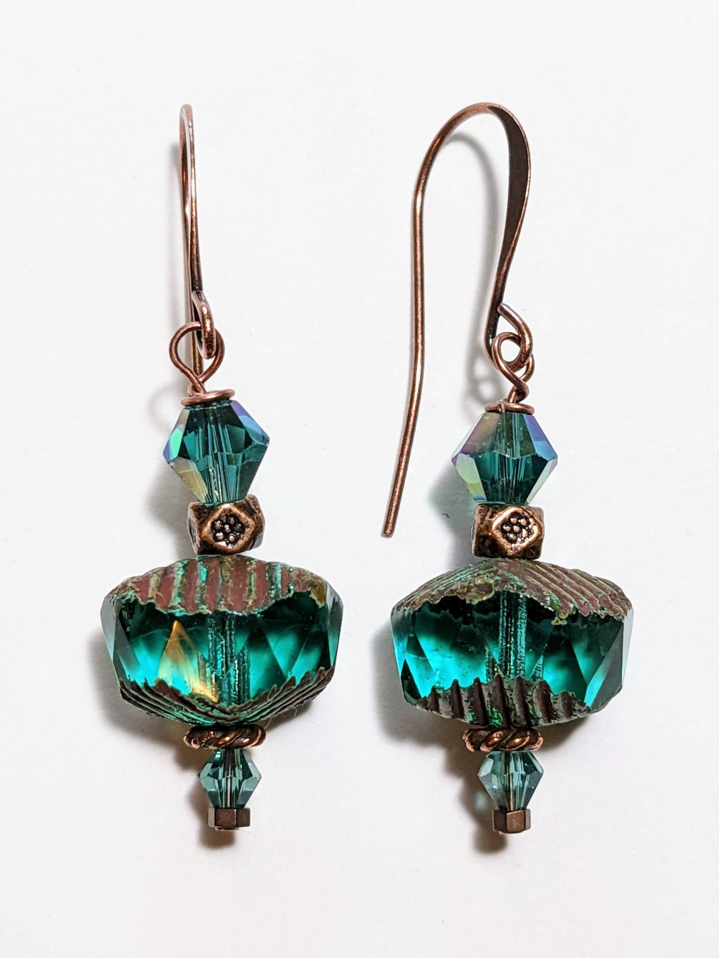 emerald crystal earrings