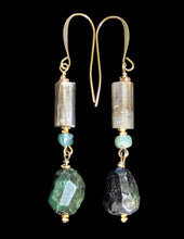 labradorite & emerald leaf & vine set