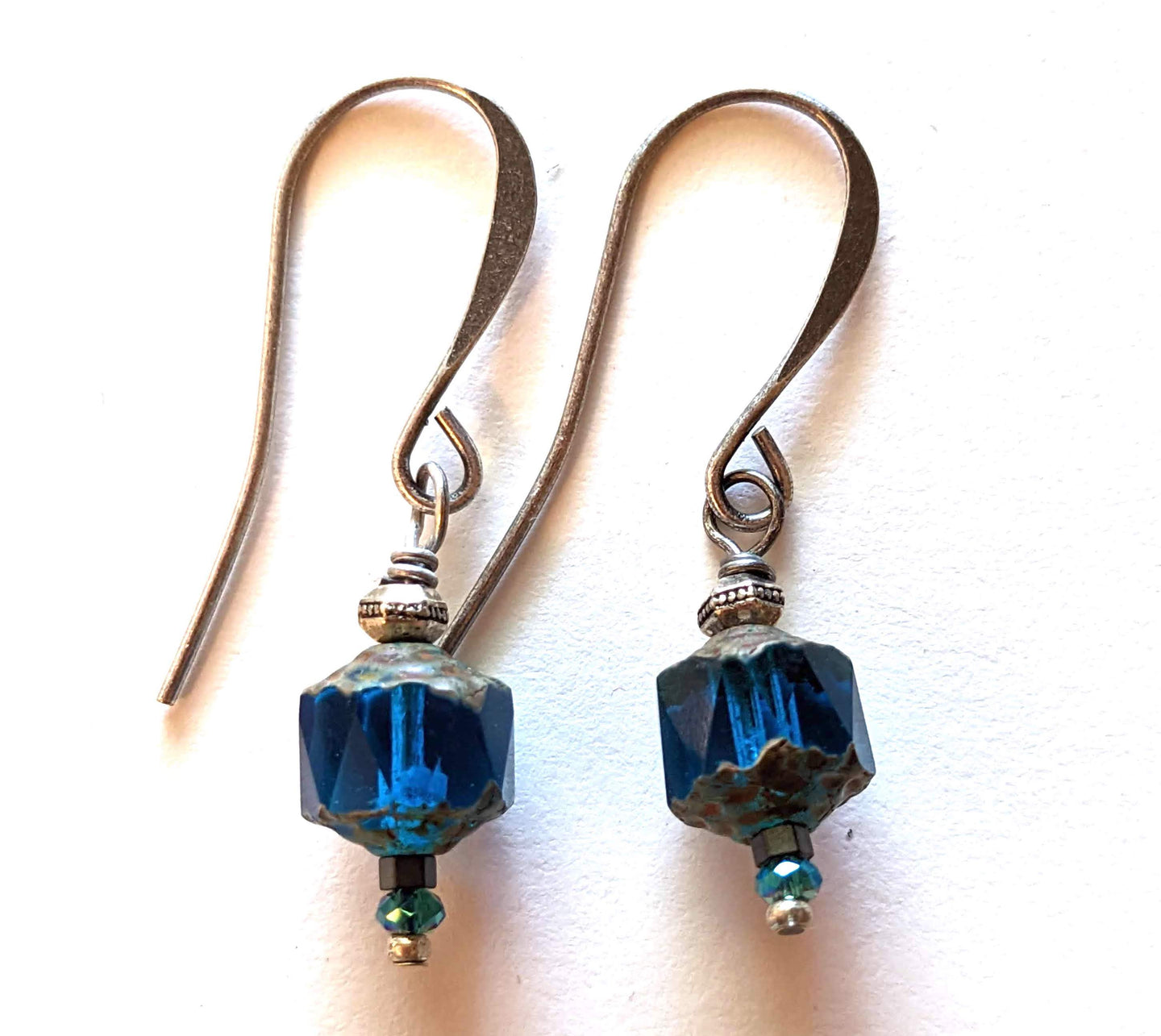 dark blue crystal earrings